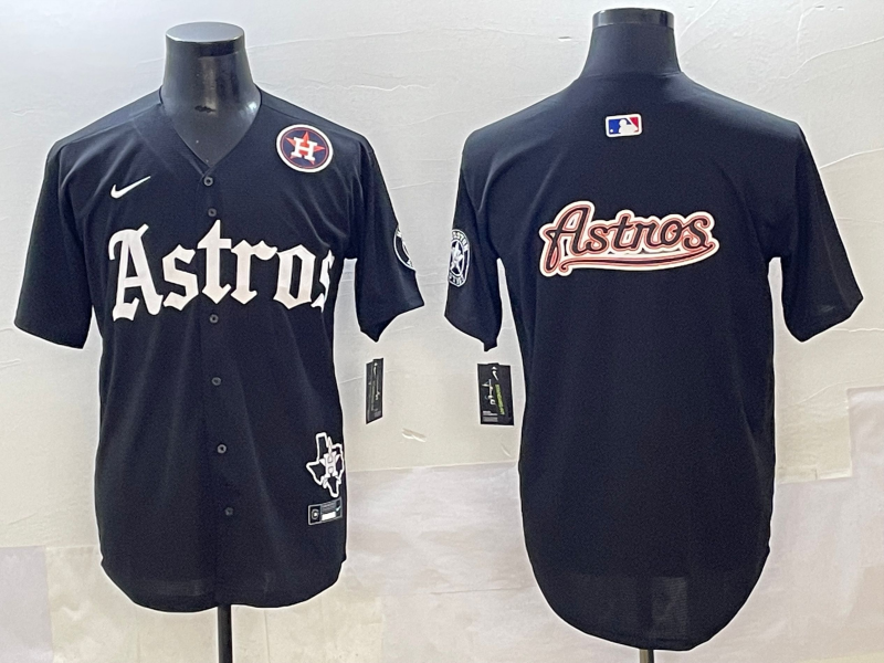 Men Houston Astros blank black MLB Nike 2025 jersey style 46->houston astros->MLB Jersey